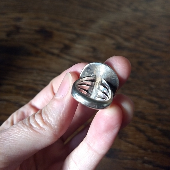 Navajo Sterling Shadowbox ring - Picture 4 of 7